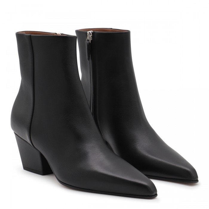 BLACK LEATHER JANE BOOTS 2