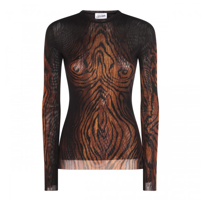 BLACK AND BROWN TOP