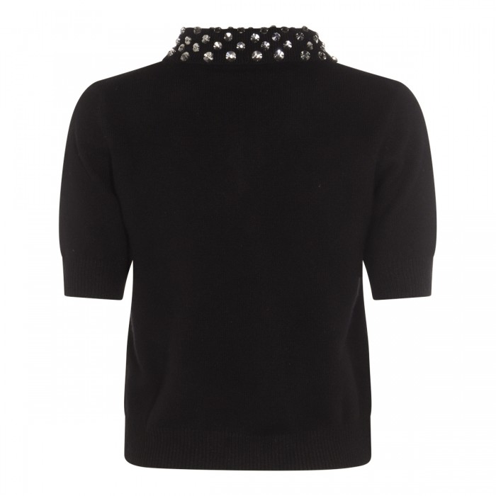 BLACK WOOL POLO SHIRT 2