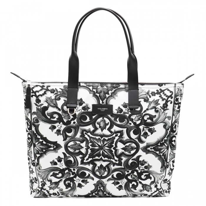 BLACK AND WHITE MAJOLICA TOTES