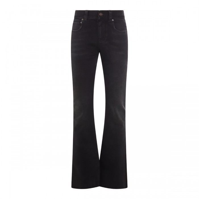 BLACK COTTON BOOTCUT JEANS
