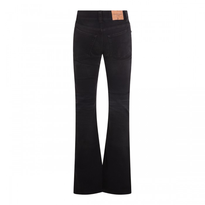 BLACK COTTON BOOTCUT JEANS 2