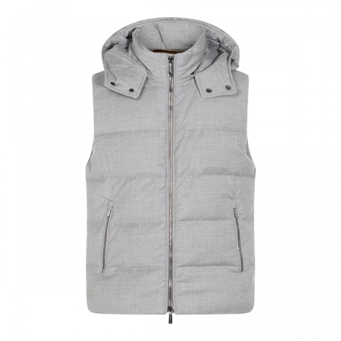 GREY WOOL DOWN JACKET