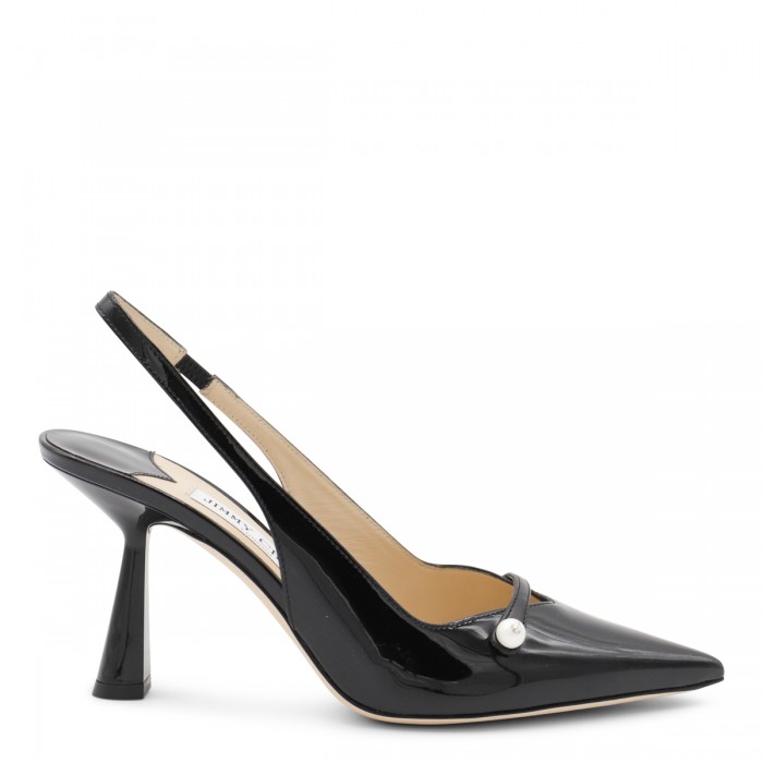 BLACK LEATHER AMITA PUMPS