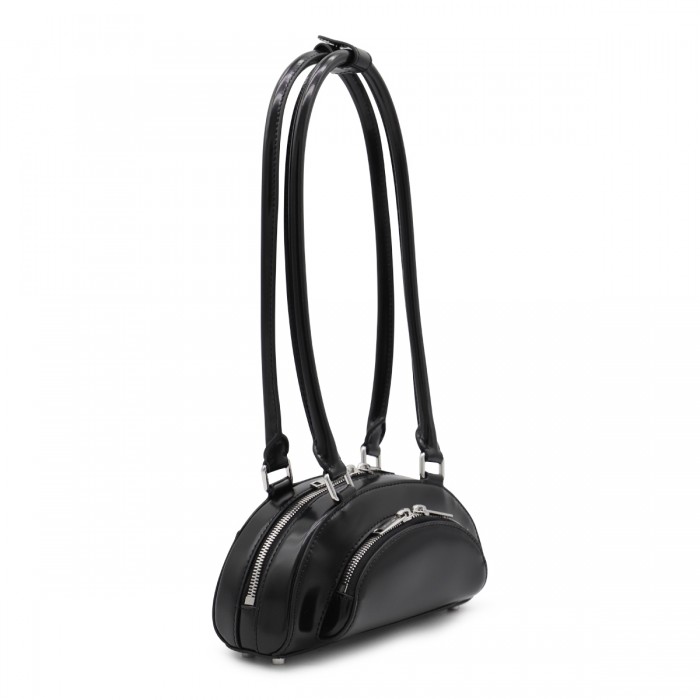 BLACK LEATHER TOP HANDLE BAG 2