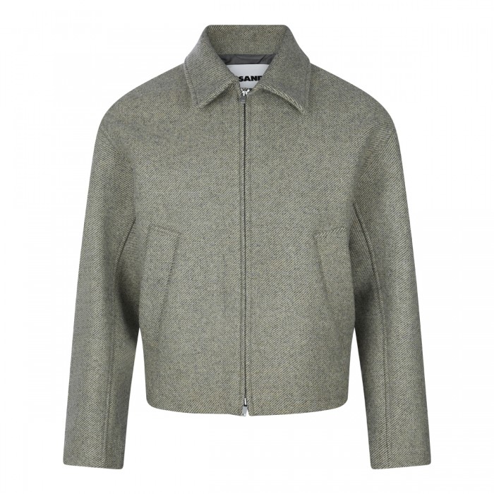 LIGHT GREEN WOOL CASUAL JACKET