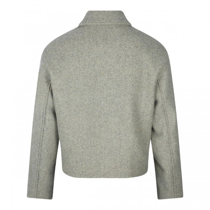 LIGHT GREEN WOOL CASUAL JACKET 2