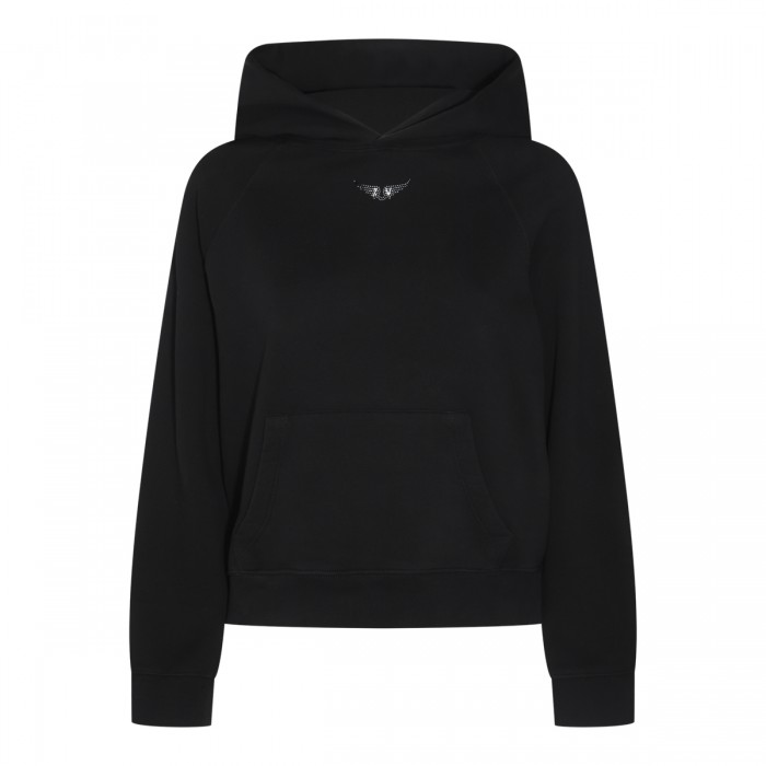 BLACK COTTON SWEATSHIRT