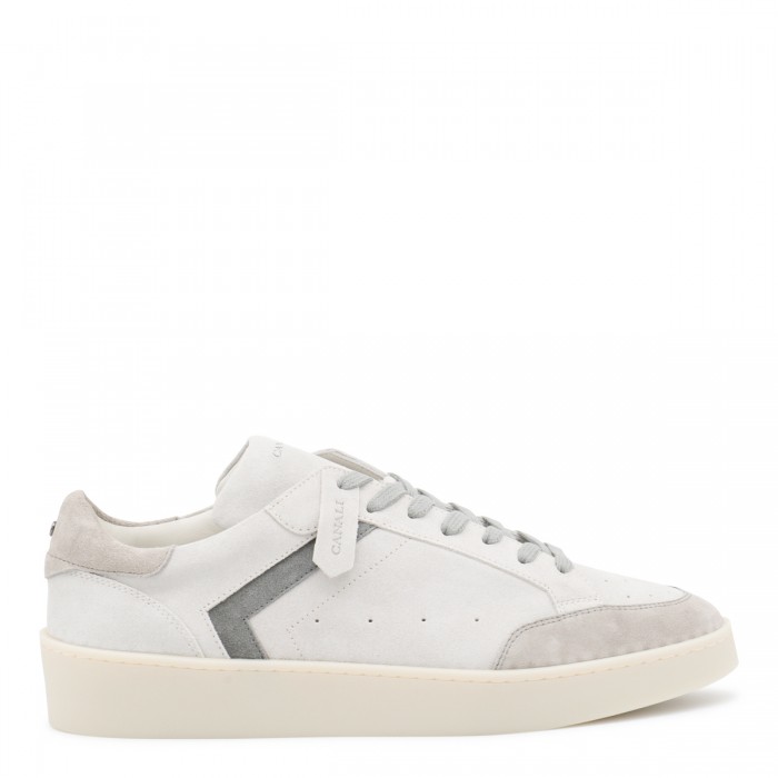 WHITE AND GREY LEATHER...