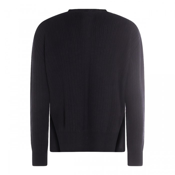 BLACK WOOL FISHERMAN KNITWEAR 2