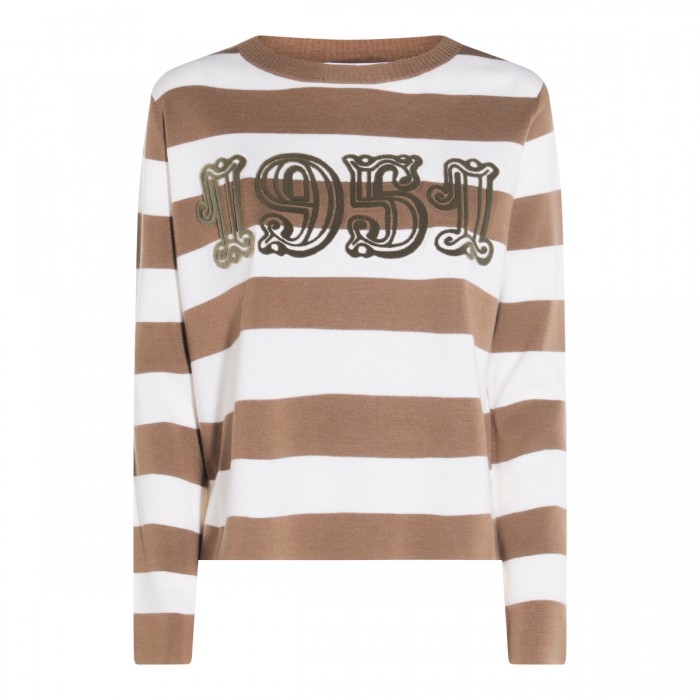 WHITE AND BEIGE WOOL KNITWEAR