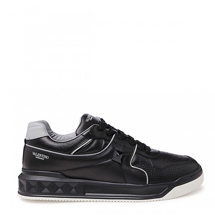BLACK LEATHER LOW TOP ONE...