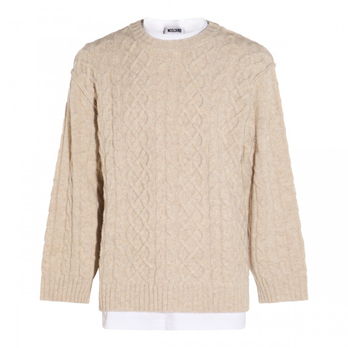 BEIGE WOOL KNITWEAR