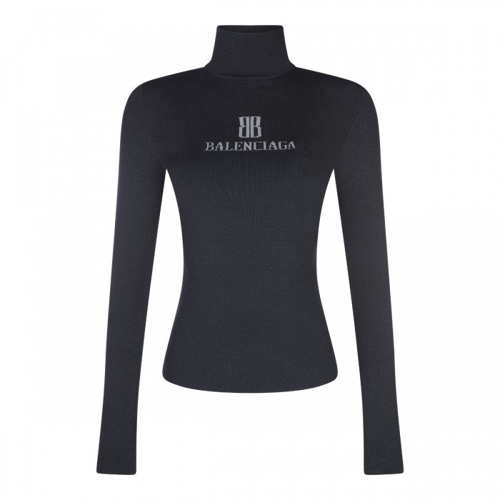 BLACK VISCOSE KNITWEAR