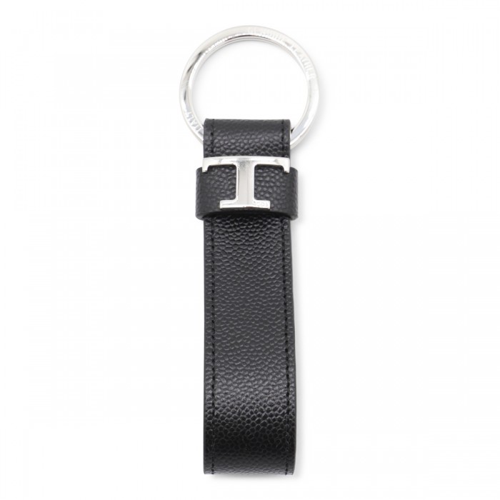 BLACK LEATHER KEYRING