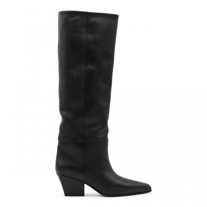 BLACK LEATHER JANE BOOTS