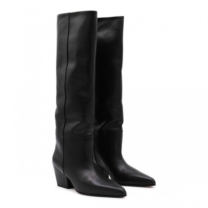 BLACK LEATHER JANE BOOTS 2