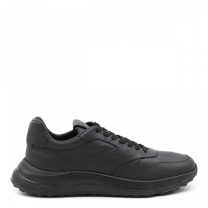 BLACK LEATHER SNEAKERS