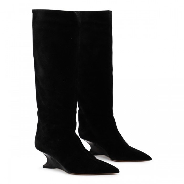 BLACK LEATHER NINA BOOTS 2