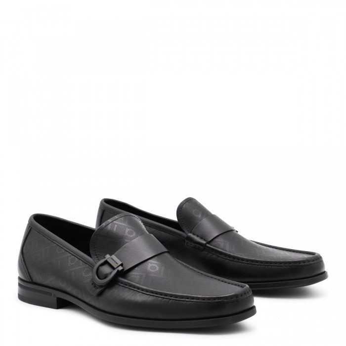 BLACK LEATHER CASPIAN LOAFERS 2