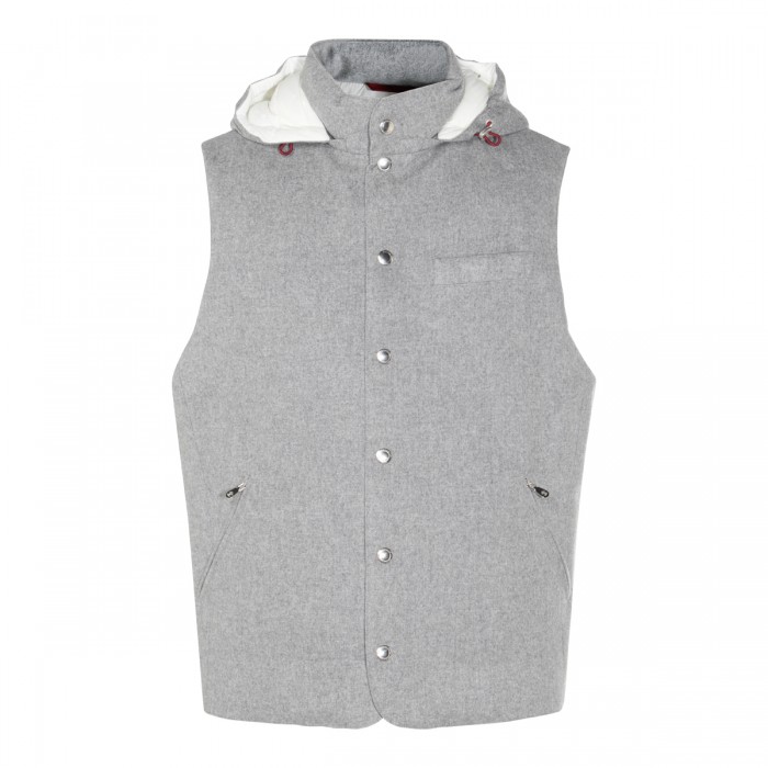 GREY WOOL DOWN JACKET