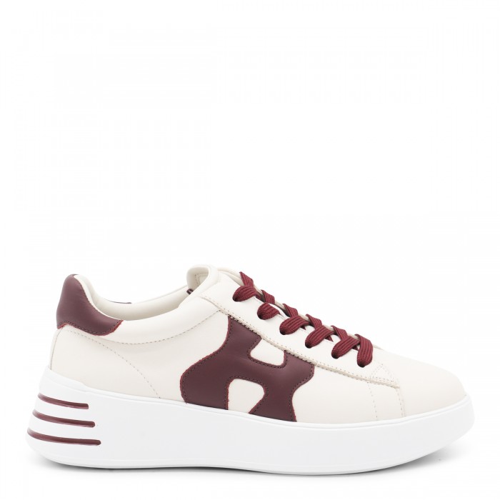 BEIGE AND BORDEAUX LEATHER...