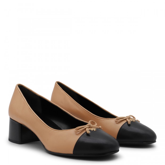 BEIGE AND BLACK LEATHER PUMPS 2