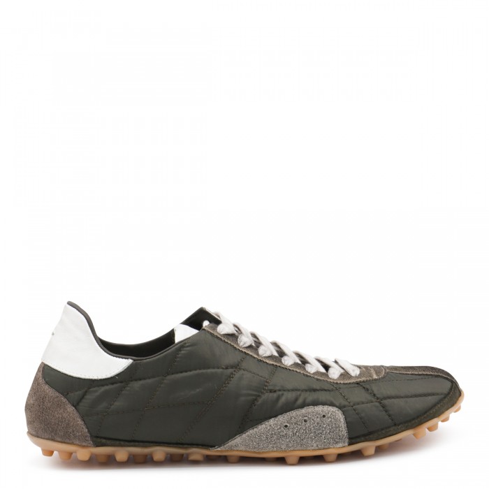 BROWN AND DARK GREEN SNEAKERS