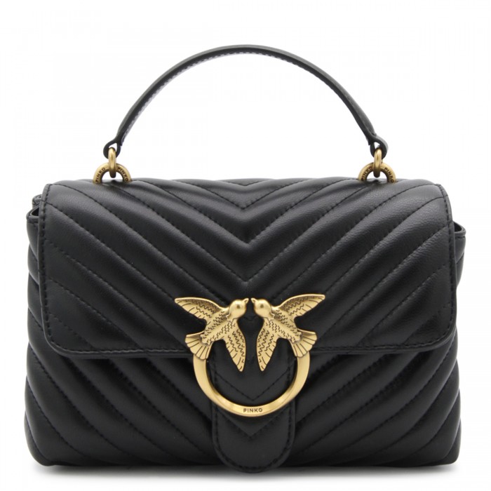 BLACK LEATHER SHOULDER BAG