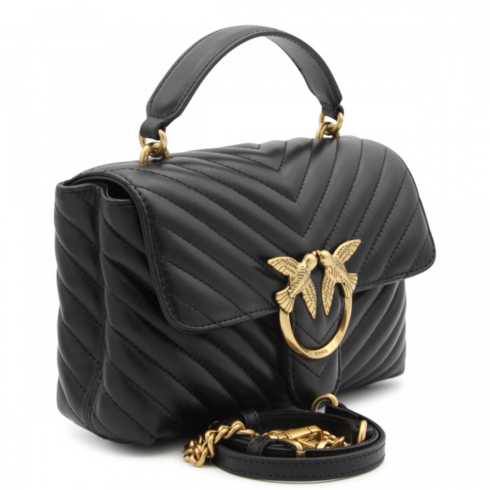 BLACK LEATHER SHOULDER BAG 2