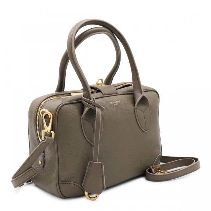 GREY LEATHER TOP HANDLE BAG 2