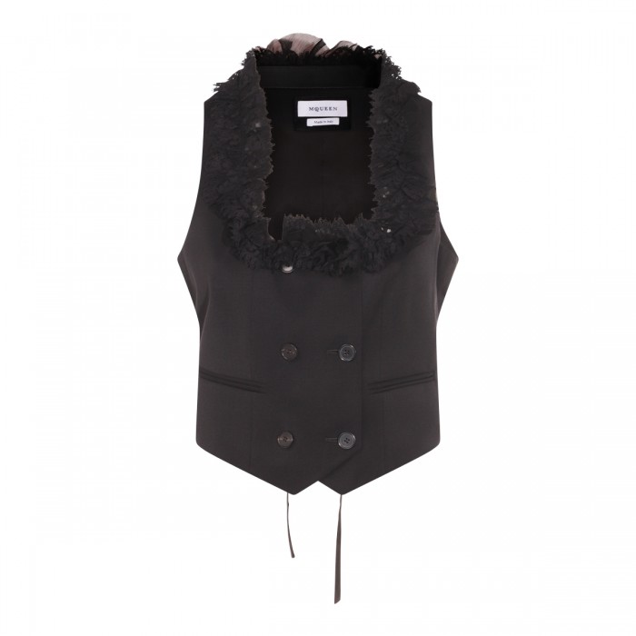 BLACK WOOL TOP