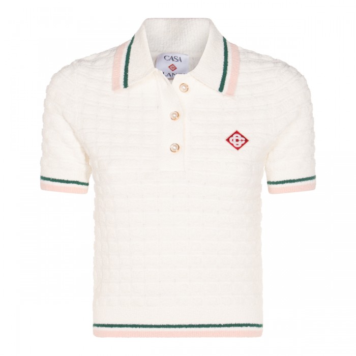 WHITE COTTON POLO SHIRT