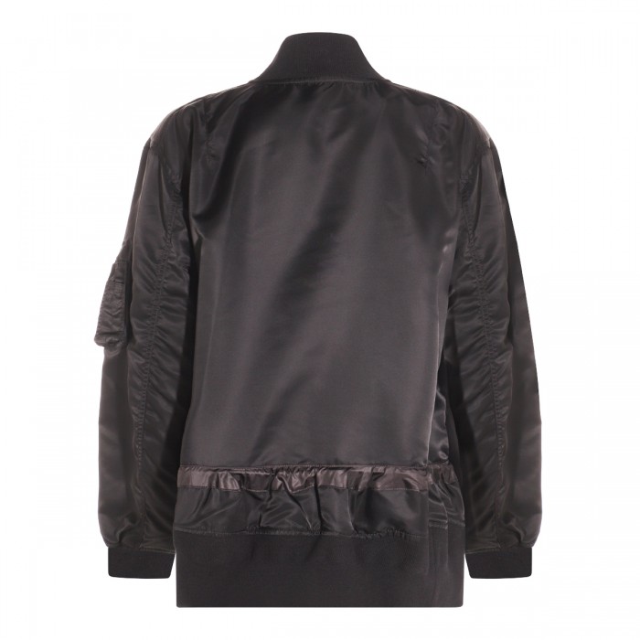 BLACK NYLON CASUAL JACKET 2