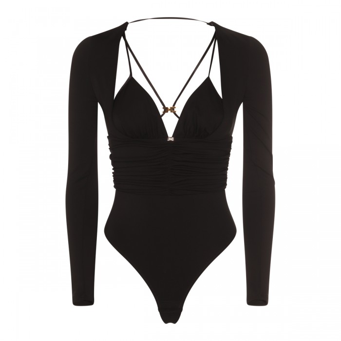 BLACK VISCOSE BODYSUIT