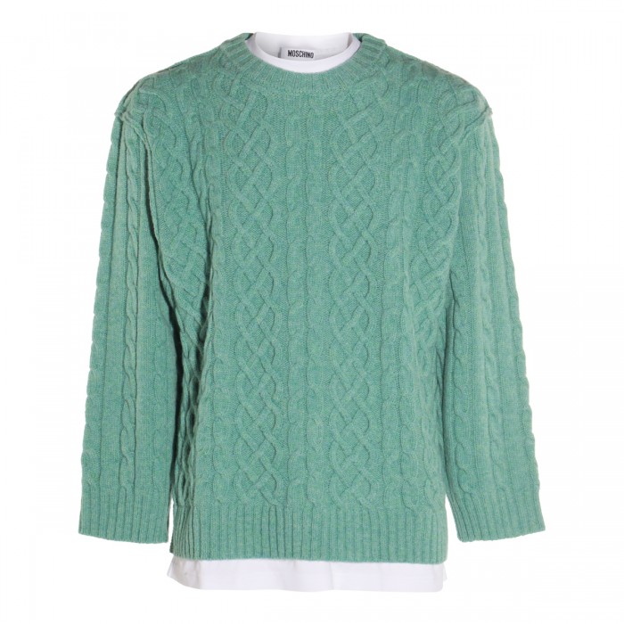 GREEN WOOL KNITWEAR