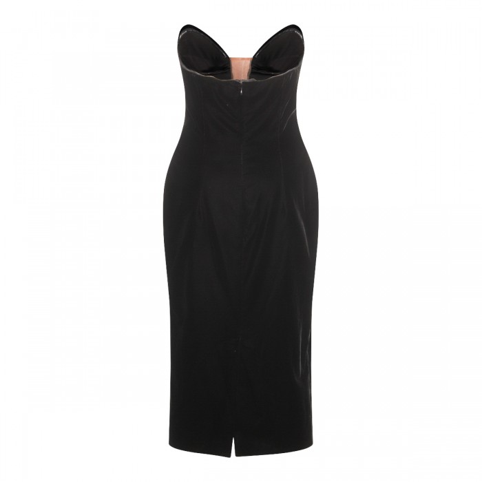 BLACK VISCOSE MIDI DRESS 2