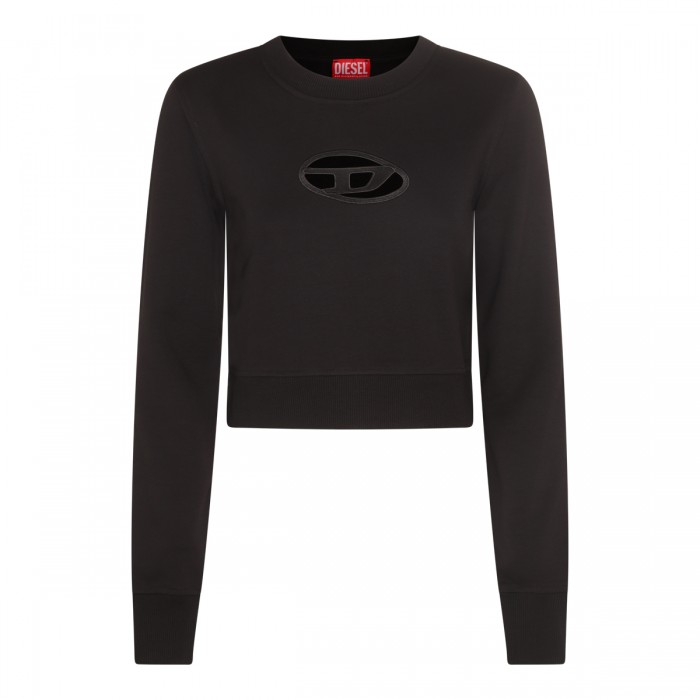 BLACK COTTON LOGO SWEATSHIRT