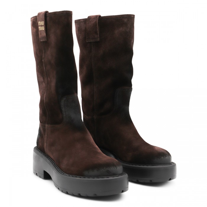 DARK BROWN LEATHER BOOTS 2