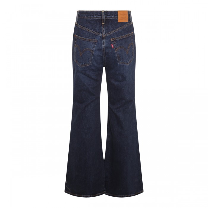 DARK BLUE COTTON DENIM JEANS 2