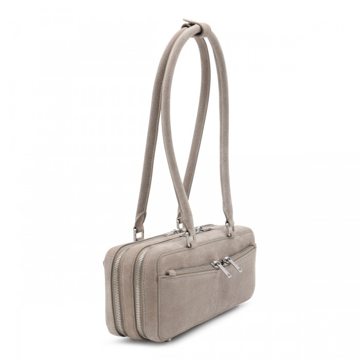 GREY LEATHER TOP HANDLE BAG 2