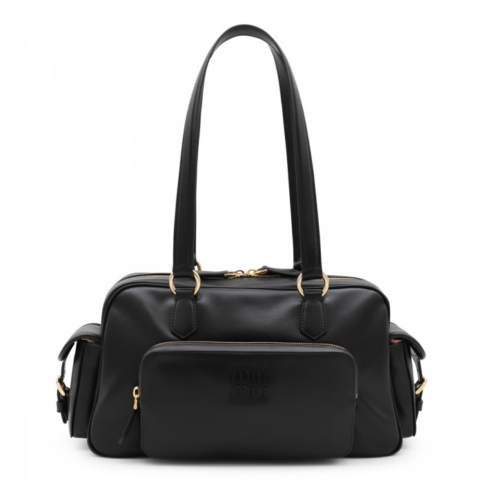 BLACK LEATHER SHOULDER BAG