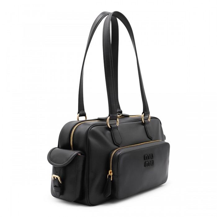 BLACK LEATHER SHOULDER BAG 2