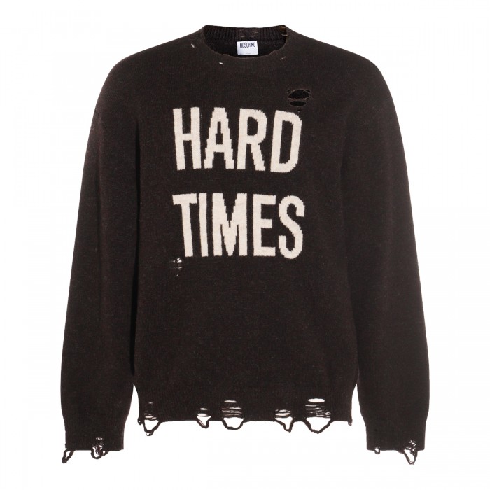 DARK BROWN WOOL KNITWEAR