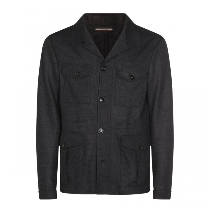 GREY WOOL CASUAL JACKET