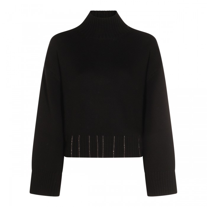 BLACK WOOL KNITWEAR