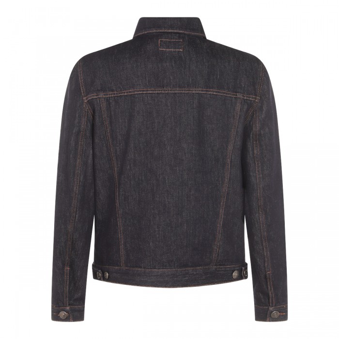 DARK BLUE COTTON DENIM JACKET 2