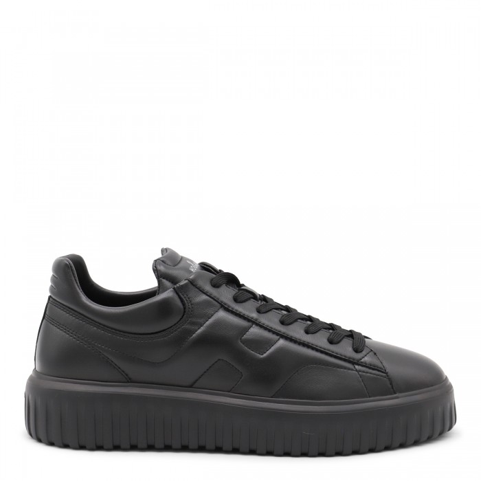 BLACK LEATHER SNEAKERS