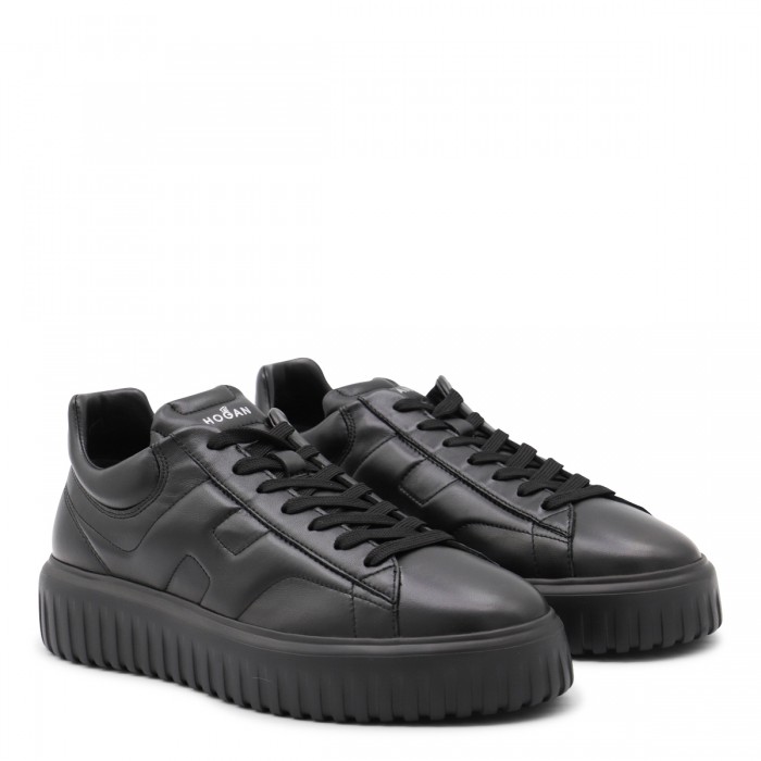 BLACK LEATHER SNEAKERS 2