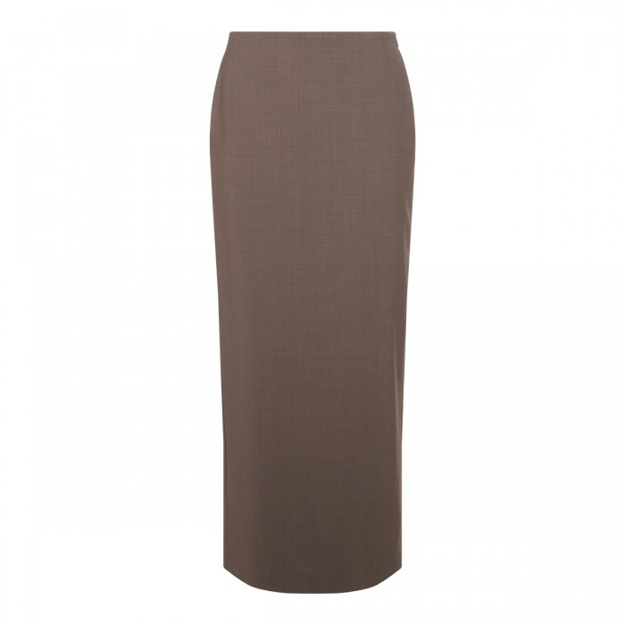 BROWN WOOL SKIRT